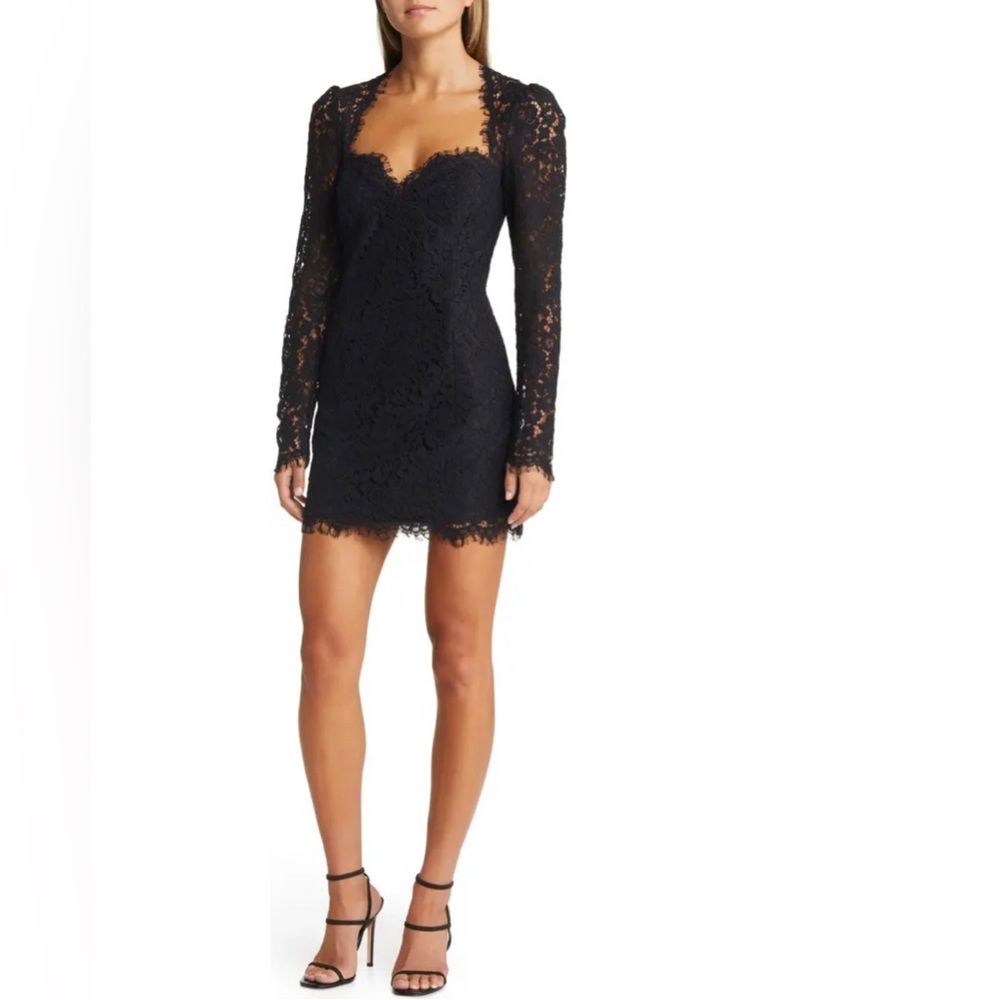 Bardot Aurora Long Sleeve Lace Minidress